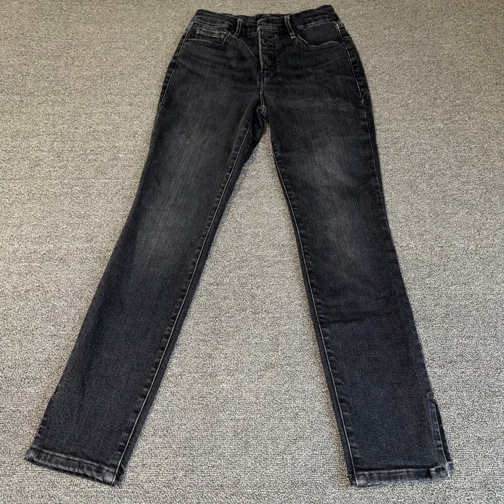 Good American Good Legs Crop Skinny Jeans Women's Size 2/26 Black Denim NWOT